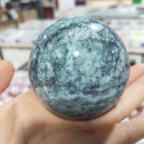 High Quality Natural dioptase crystal Ball Healing emerald copper Crystal Stone Sphere Reiki Energy For Home Decor