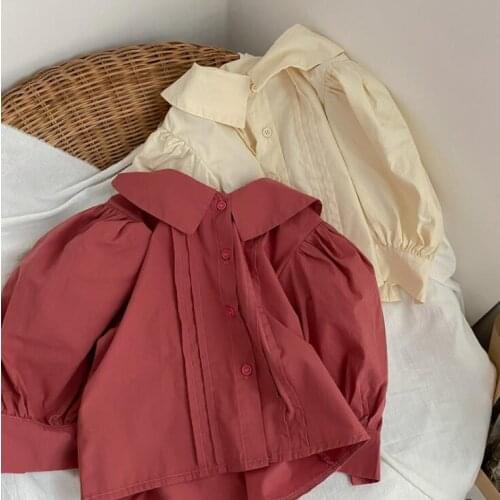 2021 new girls boys shirt cotton autumn full sleeve kids top