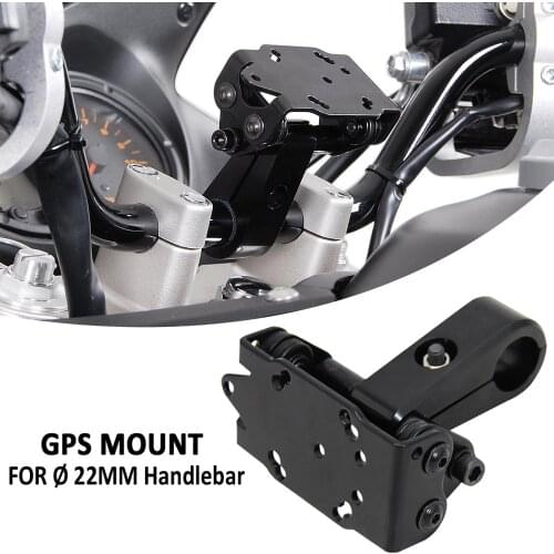 New Black Motorcycle Accessories For Ø 22mm Handlebar GPS Mount With Handlebar Clamp Phone Bracket Holder