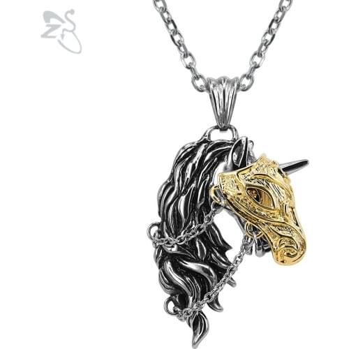 Horse Head Necklace Vintage Pendant Hip Hop Women Chocker Biker Men Bijoux Super Punk Rock Collar For Boys Girls Fashion Jewelry