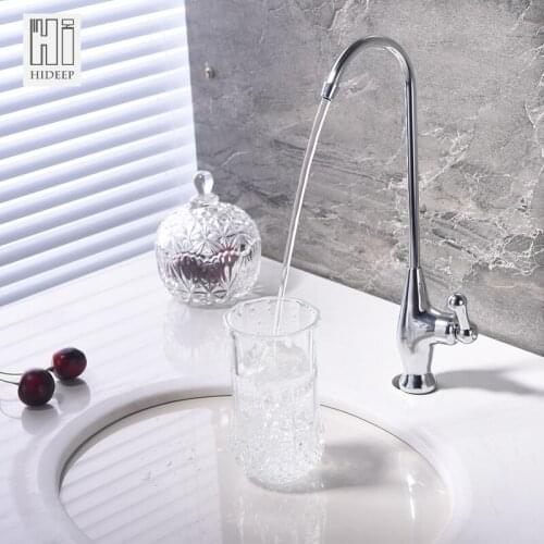 HIDEEP Full Brass Deck Mounted Kitchen Faucet Straight Drinking Water Dish Single Cold Water Faucet Kitchen Faucet