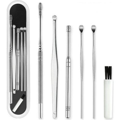 Portable Ear Cleaner Set Ear Cleaning Spiral Earpick Ear Wax Remover Ear Curette Spiral Ear Spoon Earpick Set Ear Cleaning Tools