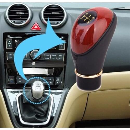 Gear Shift Knob for BMW E46 E90 E60 / Ford Focus 2 MK2/Audi A3 Leather Mahogany 5 Speed Gear Shift Knob Lever Manual Accessories