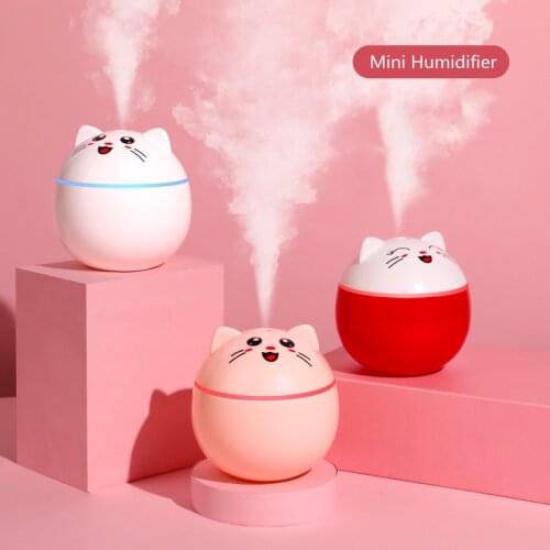 Little Cat Air Humidifier 300ml Air Diffuser Aromatherapy Lovely Cartoon USB Humidifier Aroma Diffuser Essential Oil LED Light