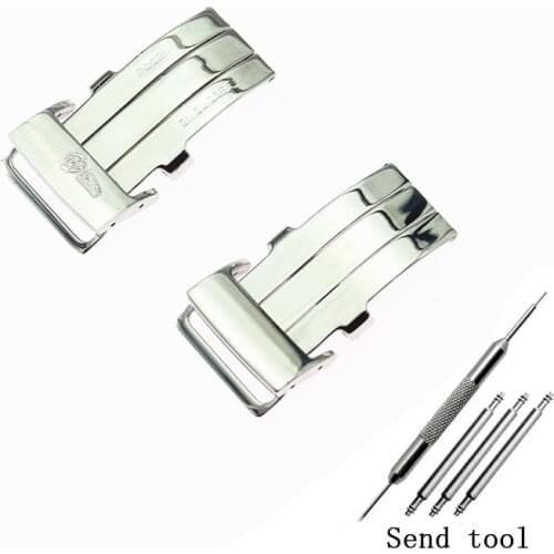 20mm BRE folding buckle is suitable for Breitling buckle avenger series stainless steel waterproof belt logo Silver buckle