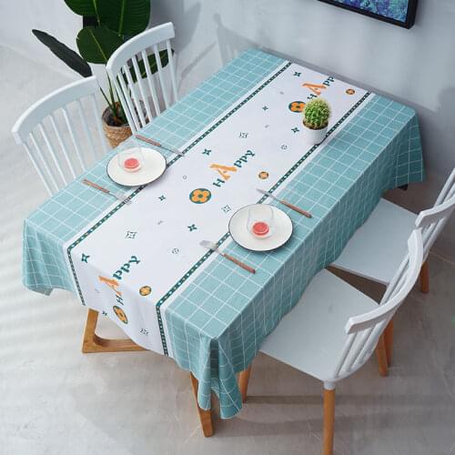 Modern Style Waterproof Oil-proof Scald-proof No Wash Hotel Restaurant Rectangle Table Mat Kitchen Durable Tablecloth Top F8464