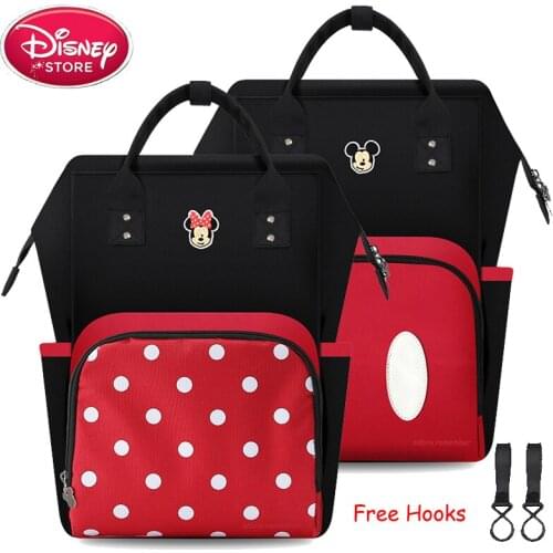 Disney Diaper Bags Mickey Minnie Mouse for Baby Care Mummy Baby Bags Feeding Nappy Handbag Mon Backpack