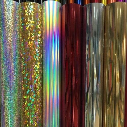 High quality Metallic heat transfer film for shirts,Heat Transfer Vinyl, metal transfer vinyl pu film with size:50cm*25m/roll
