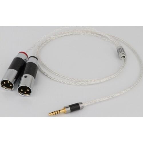 Preffair High Quality HIFI 8 Cores OCC Silver Plated 4.4mm Balanced to Dual 2x 3pin XLR Balanced Male Audio Adapter Cable