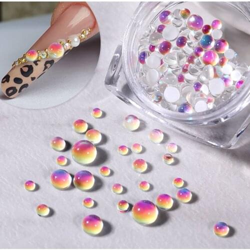 Candy Colors Mixed Size Love Heart Design 3D Nail Art Decoration Glass Crystal Beads AB Rhinestones DIY Flatback Acrylic Stones