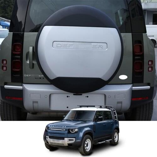 For Land Rover Defend 90 110 2008-2021 ABS leather Car Rear Spare Tire Protective Cover Car Accessories (with Logo)