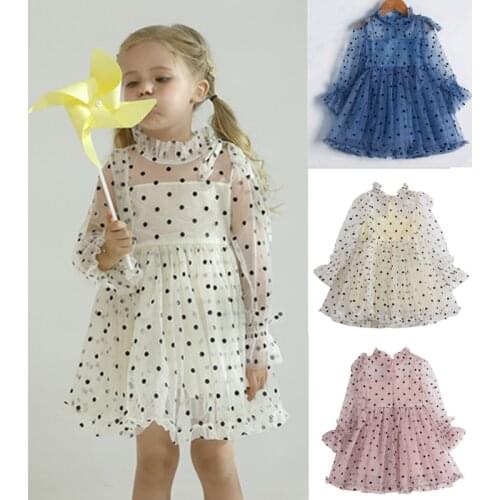 3-8y Girls Casual Wear Autumn Fall Clothes for Kids Girls Dress Kids Dots Toddler Girl 2021 Clothing Party Dresses