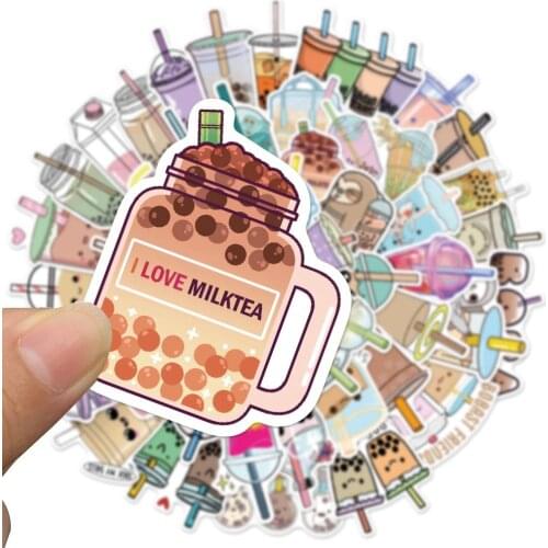 10/50PCS Cartoon Bubble Tea Flavored Drink Stickers Beverage Suitcase Laptop Luggage Notebook Bottle Phone VSCO Cute Stickers