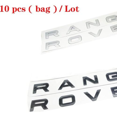 10 Bag / Lot ABS 3D Emblem Sticker For Range Rover Hood Front Rear Trunk Logo Badge Letter Labeling Car Styling Auto Accessories