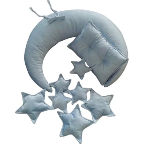10 Pcs Newborn Photography Props Baby Posing Crescent Pillow+Stars+Square Pillow