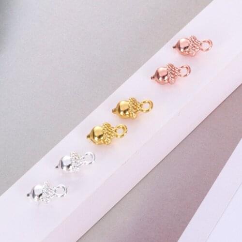 13mm Rose Gold Silver Pine Cones Small Pendants Alloy Christmas Charms DIY Accessories For Handmade Earrings Bracelets Necklace