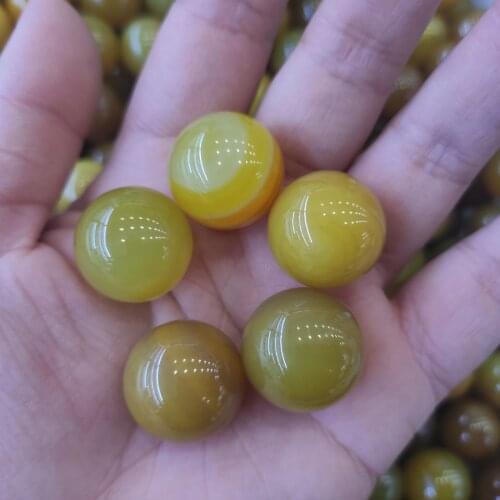2cm 5pcs yellow agate crystal ball Healing natural stones as Christmas gift