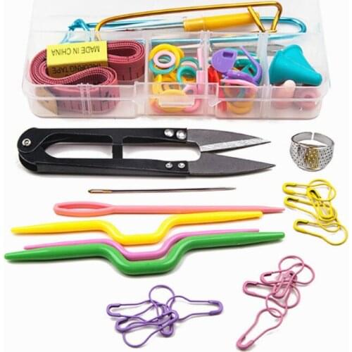 58PCS DIY Knitting Tools Kit Useful Crafts Crochet Scissor Needle Hook Supplies With Case Metal Travel Sewing Accessories A Bag