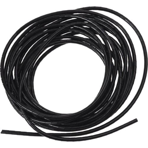 Brand New 6mm Outside Dia 6.4M PE Polyethylene Spiral Cable Wire Wrap Tube Black