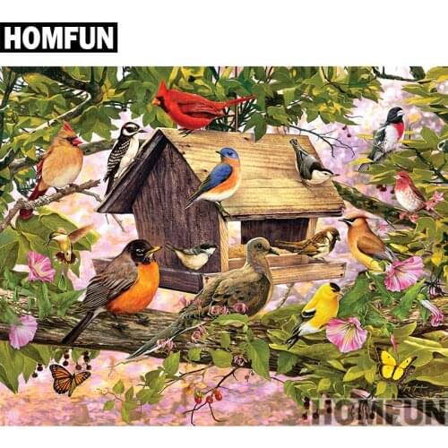 HOMFUN Full Square/Round Drill 5D DIY Diamond Painting "Bird Animal" 3D Embroidery Cross Stitch 5D Decor A00823