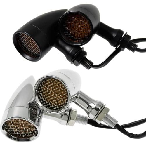 Motorcycle Aluminium Retro Bullet LED Turn Signal Brake Light Mesh Lens For Harley Chopper Bobber For Yamaha For Honda