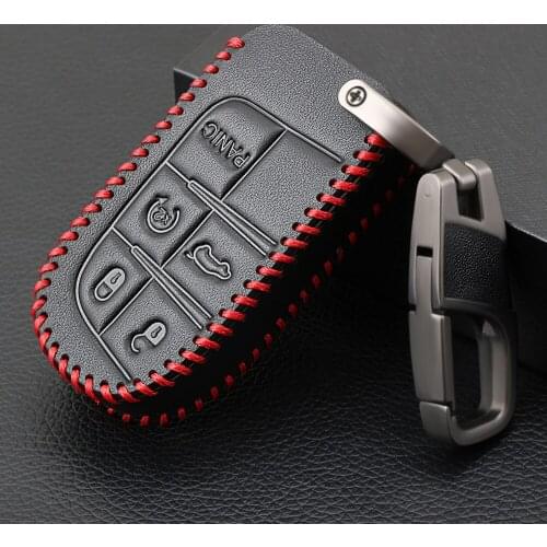 Car Styling Leather Car Key Covers Case For Jeep Journey Chrysler 300 Grand Cherokee Compass Patriot Dodge Shell Car Accessories
