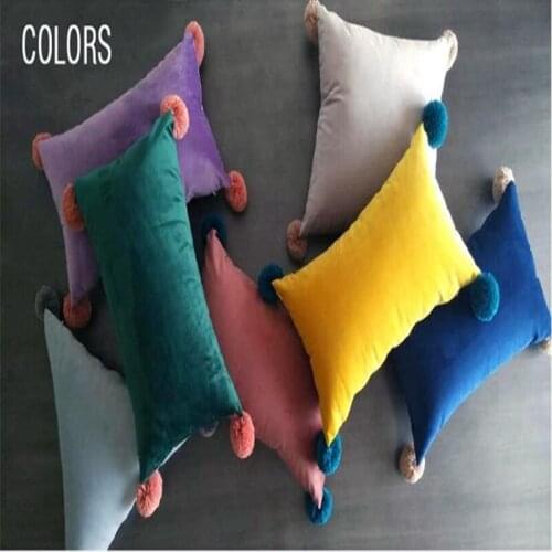Free Shipping Pillow Solid Color Fabric Sofa Cushion Simple Modern Living Room Bed Square Home 30x50CM Waist Bloster Dakimakura