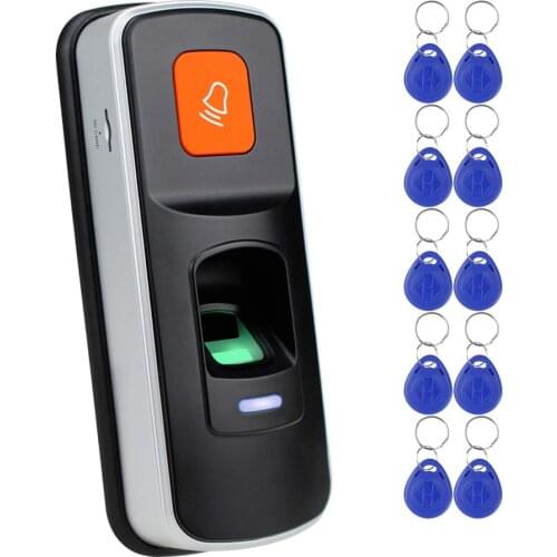 LPSECURITY WG26 Biometric Fingerprint Access Control reader support 3000 RFID Card of Door Relay with 10 pieces key tags