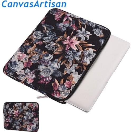 Brand CanvasArtisan Laptop Bag11,12,13,14,15,13.3,15.6, Colored Flowers Sleeve Case For Macbook Air Pro Computer,Dropship F039