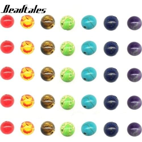 Beadtales 1set 8mm Natural Stone Beads Round Tiger Eye Spacer Bead For Women Diy 7 Chakra Bracelet Jewelry Making Accessories