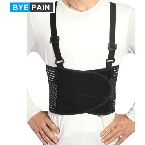BYEPAIN Back Brace with Suspenders for Women and Men, Support Belt for Lower Back Pain - Adjustable - Industrial Work Back Brace