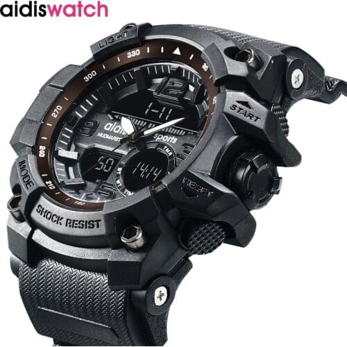 Addies Mens Watches G Style Waterproof Sports Military Watches Shock Luxury Analog Digital Sports Black Watches Men
