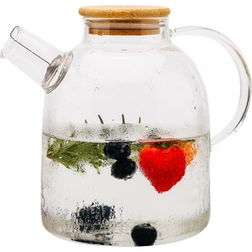 1L/1.5L Big Transparent Borosilicate Glass Teapot Heat-Resistant Large Clear Tea Pot Flower Tea Set Puer Kettle Office Home Tool