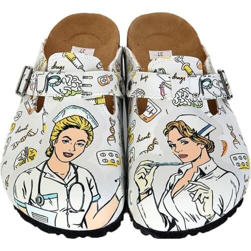 Digital Edition new season women nurse girl printed printing indoor sabo slippers Casual Sandals Soft Soled Woman Man Kids Shoes