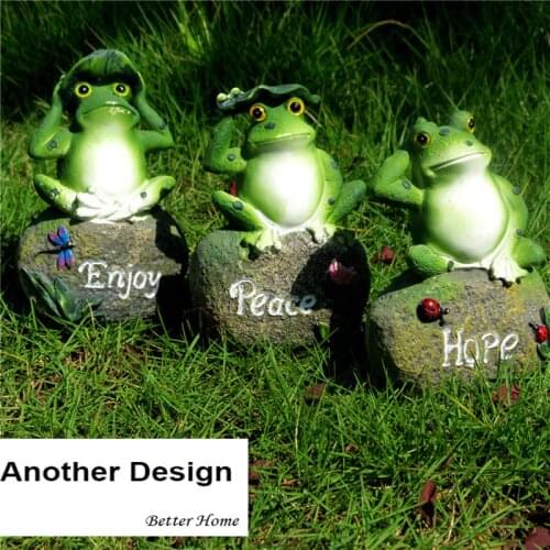 3pcs/pack Garden decorative resin frog sitting on stone christmasdecoration miniature garden animal garden statue outdoor figure