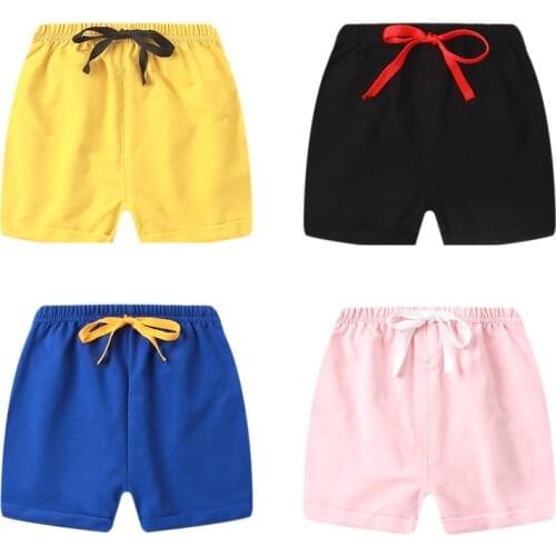 1-6Y Baby Shorts For Teen Boy Girls Cotton Black Shorts For Kids 2021 Children Summer Shorts Solid Color Sport Beach Short Pants