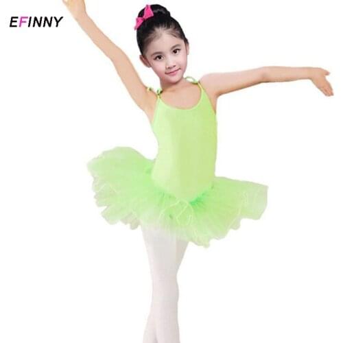 EFINNY Children Dance Sling Ballet Dress Girls Fluffy Dream Dance Costumes Exercise Clothes Small Princess Fluffy Dancewear