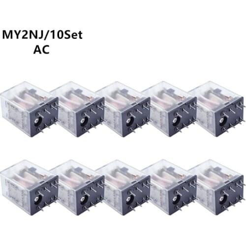 10PCS new pattern AC 12V 24V 36V 48V 110V 220V 380V electromagnetic relay With LED indicator HH52P MY2 series HH52P-L MY2NJ