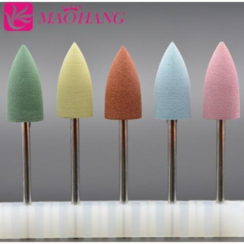 MAOHANG Super 5pcs/lot Nail Silicone polisher drill bits cutter for electric manicure machine to smoothing and intial polishing