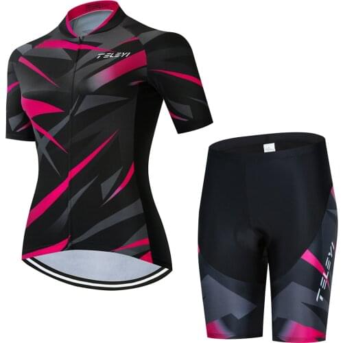 Short Sleeve Cycling Jerseys Set Anti-Sweat Bicycle Suit Anti-UV Breathable Mountain Bicycle Clothes