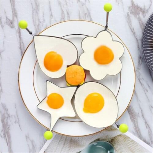 Creative Stainless Steel Omelette Frying Egg Mold DIY Poached Egg Model Thickening Non-stick Pan Love Mold Kitchen Tools Cooking