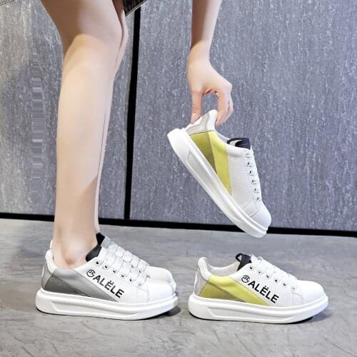 White Shoes Fashion Casual Sneakers Soft Leather and Comfortable for Women Zapatos De Mujer Wedges