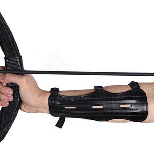 Mounchain Traditional Leather Protective Arm-guard Equipment for Sporting Three-band Arm-guard