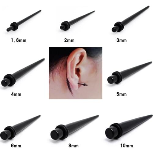 Fanpeijy Taper Kit with Plugs Stretching Set 14G-0G with Acrylic Plug Ear Gauge Stretching Kit Tapers and Plugs Body Piercings