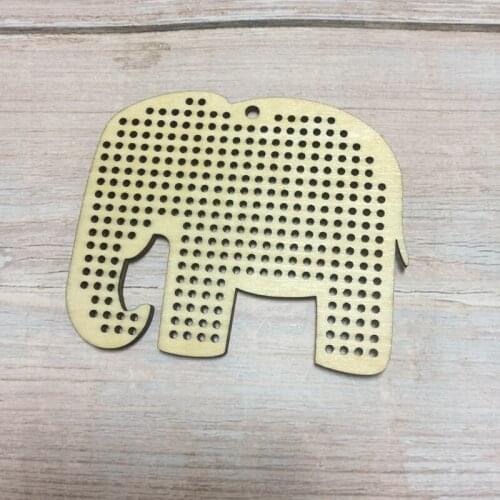 Set of 50 Elephant handmade modern wooden cross pendants