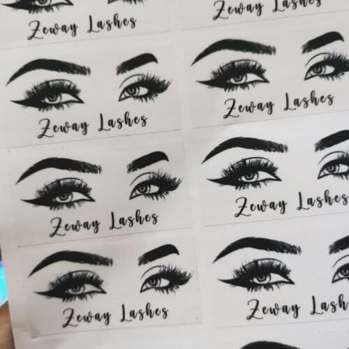 100 pieces, personalized, custom stickers, cosmetic stickers, gift box labels, logos, transparent, eyelash stickers,white paper