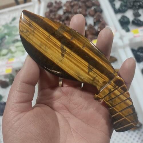 Natural Quality Yellow Tiger Eye Stone Loose Nepal knife