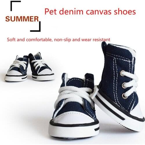 New dog denim canvas shoes sports casual waterproof non-slip soles breathable comfort