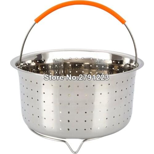 New Arrival 1 Pcs 6 Quart 21.5cm Instant Steam Basket Stainless Steel Steam Pot Steam Rice Cooker With Silicone Handle