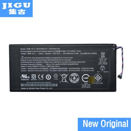 JIGU New ORIGINAL Tablet Battery For ACER Iconia One 7 B1-730 B1-730HD A1402 MLP2964137 B1-730HD-170L 1CIP3/65/138 KT.0010F.001